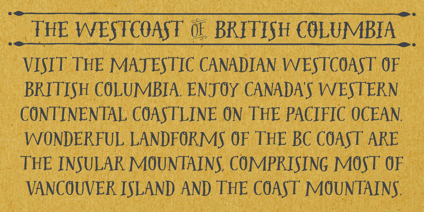 Przykład czcionki Westcoast Letters Frames